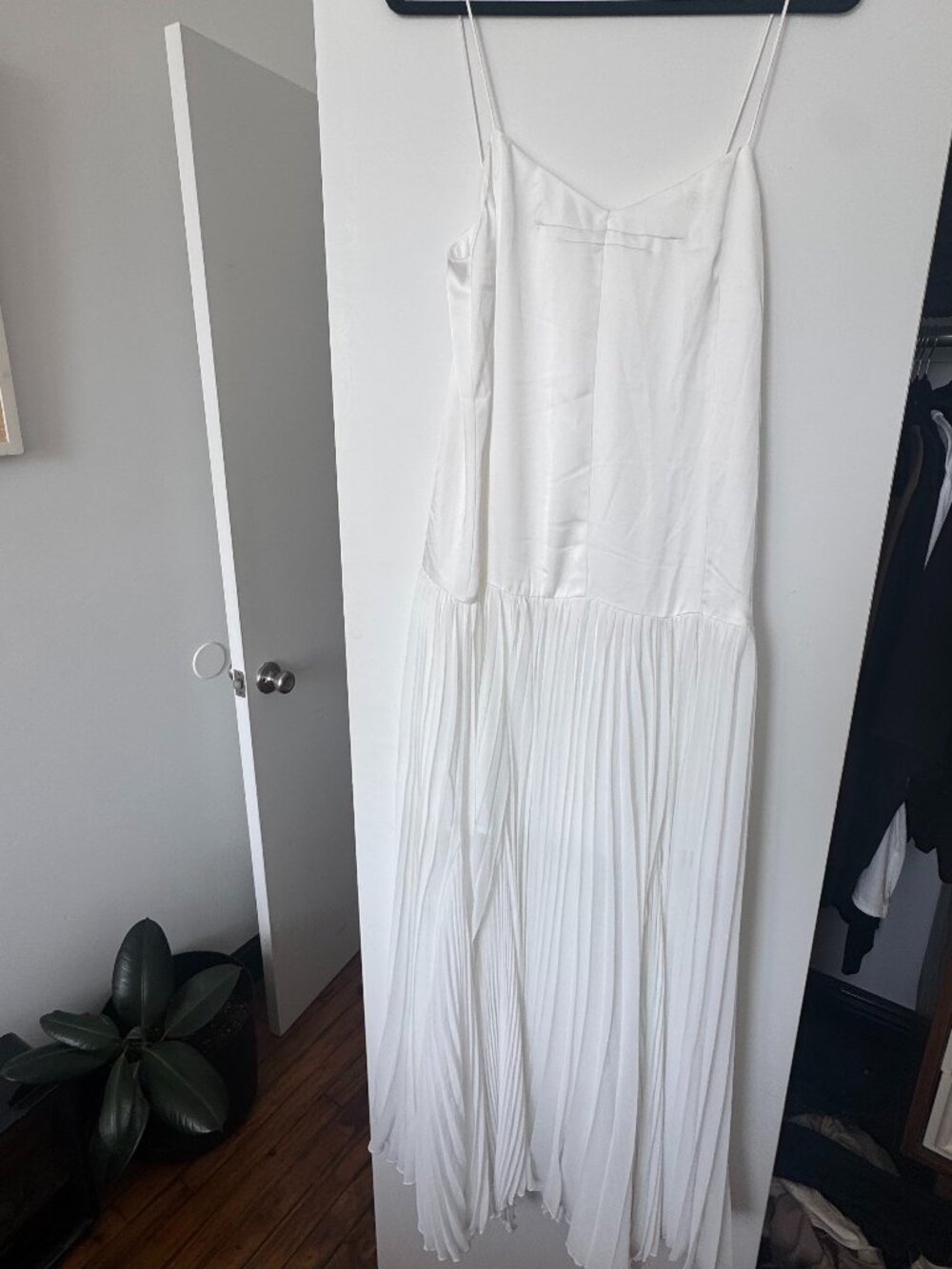 Drop waist white party dress